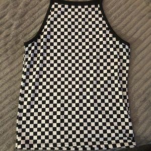 Strapped checkered tank top. Size medium.